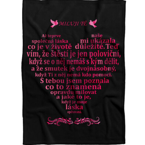 Tip na dárek: Deka s milostným citátem pro muže