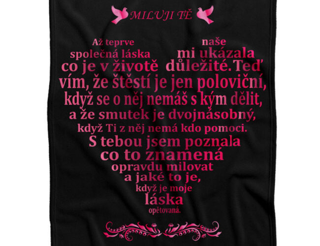 Tip na dárek: Deka s milostným citátem pro muže